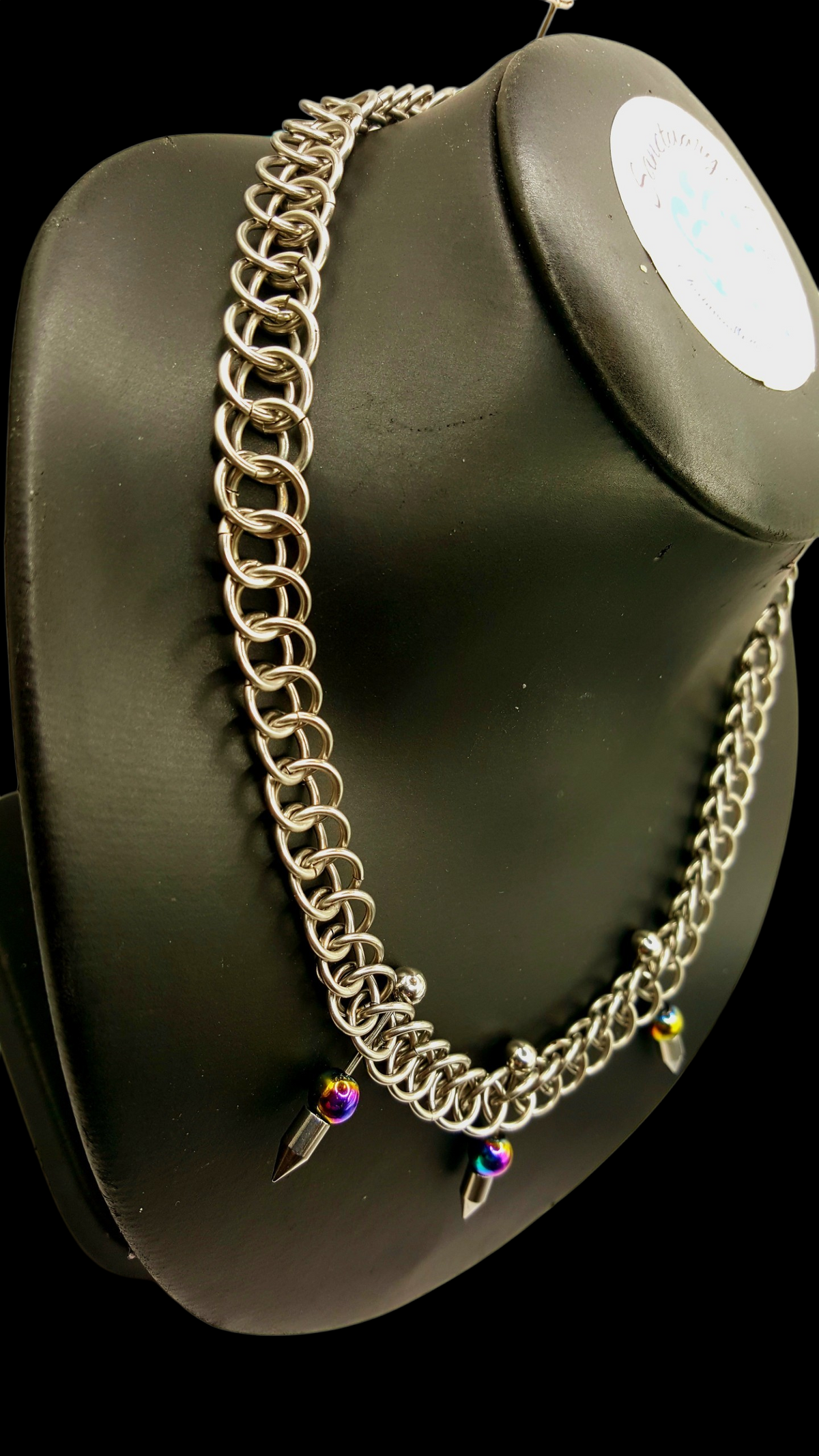 Half Persian 3in1 Chainmaille Necklace with spikes - Stainless Steel