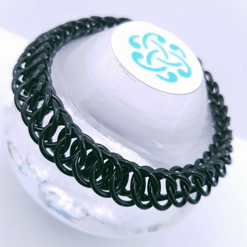 Jet Black HP 4:1 Chainmaille Bracelet image 0