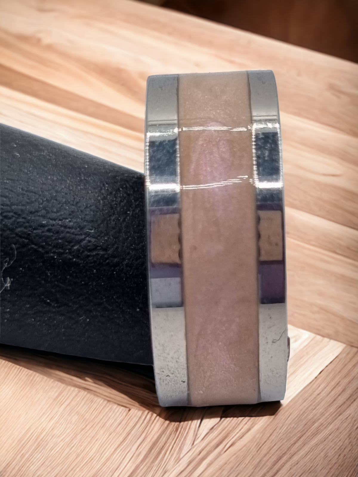 Iridescent Purple Tungsten Carbide 8mm Straight Edged Inlay Rin image 1