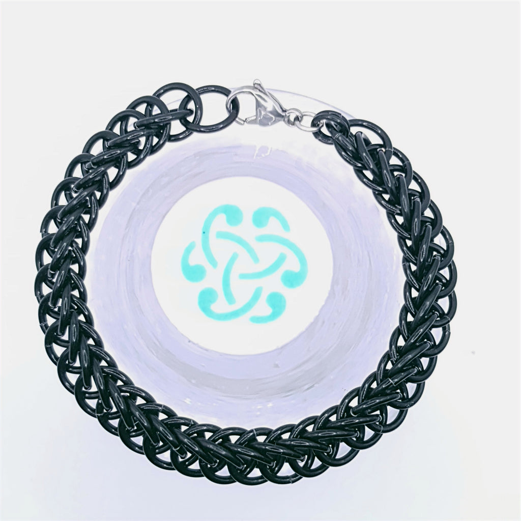 Jet Black HP 4:1 Chainmaille Bracelet image 2