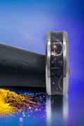 Blue Stars Washi Tungsten Carbide 8mm Bevel Edged Inlay Ring image 0