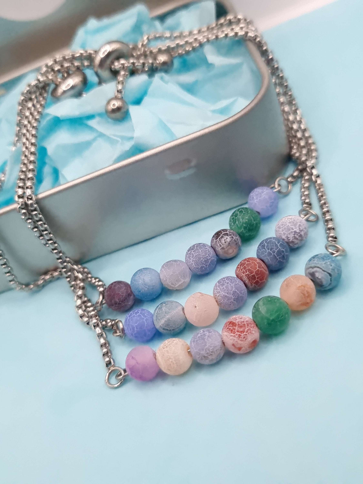 Frosted Agate slider Bracelet image 1