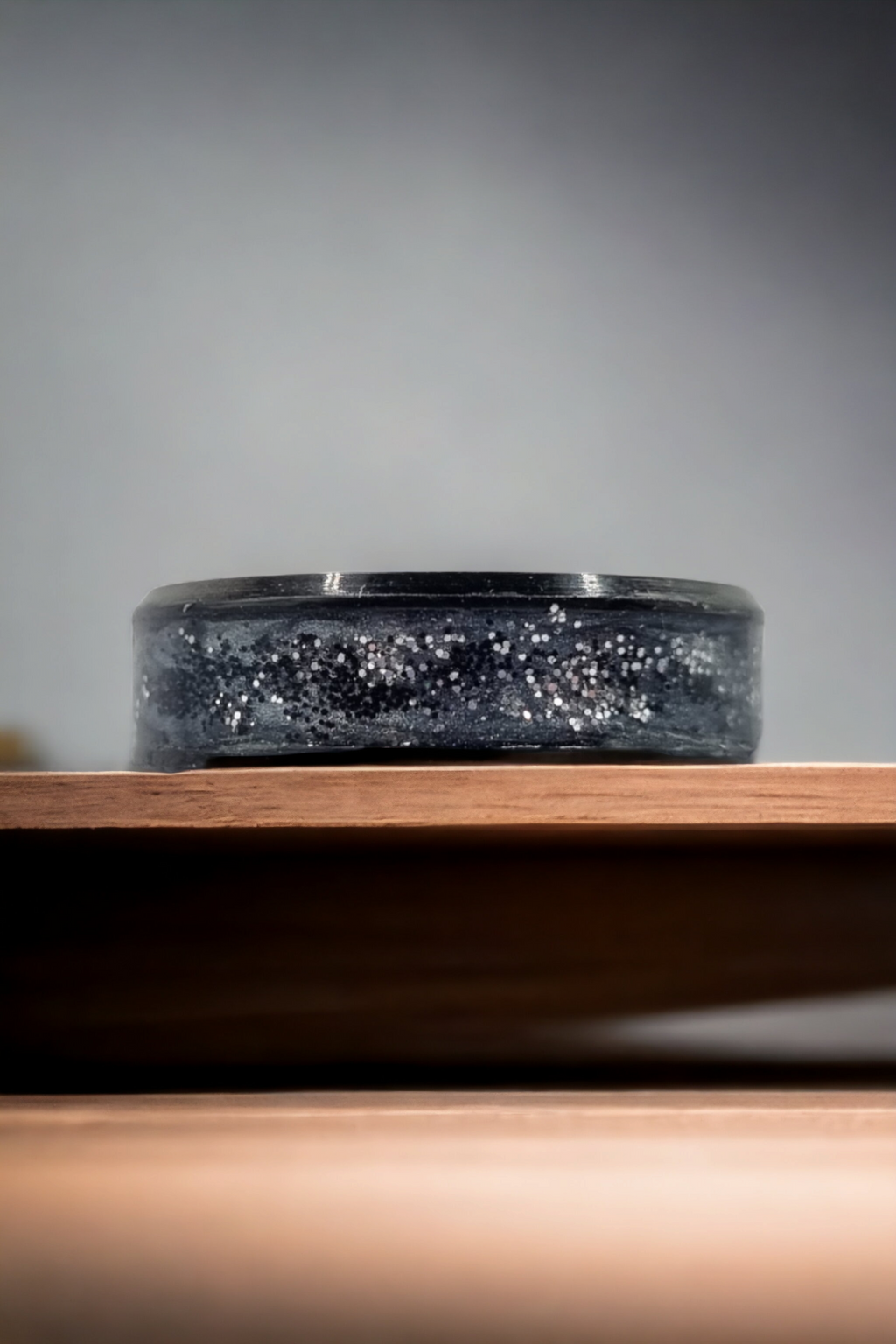 Galaxy Black Tungsten Carbide 8mm Bevel Edged Inlay Ring image 1