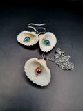 Hematite & Shell Necklace & Earring Set image 1