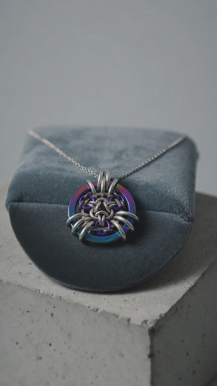 Intricate Chainmaille Pendant Necklace Accessory