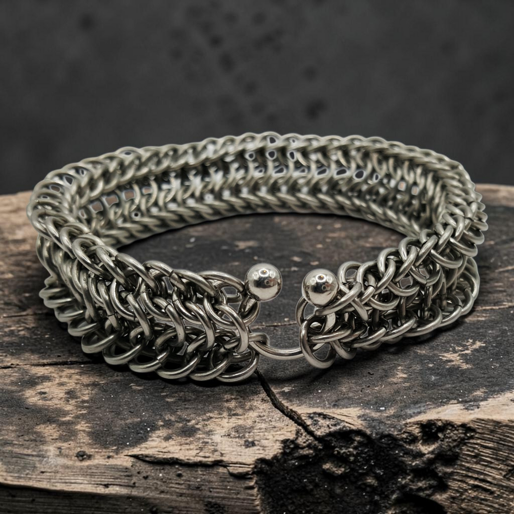 Alligator Back Chainmaille Bracelet - Reversible - Stainless Steel