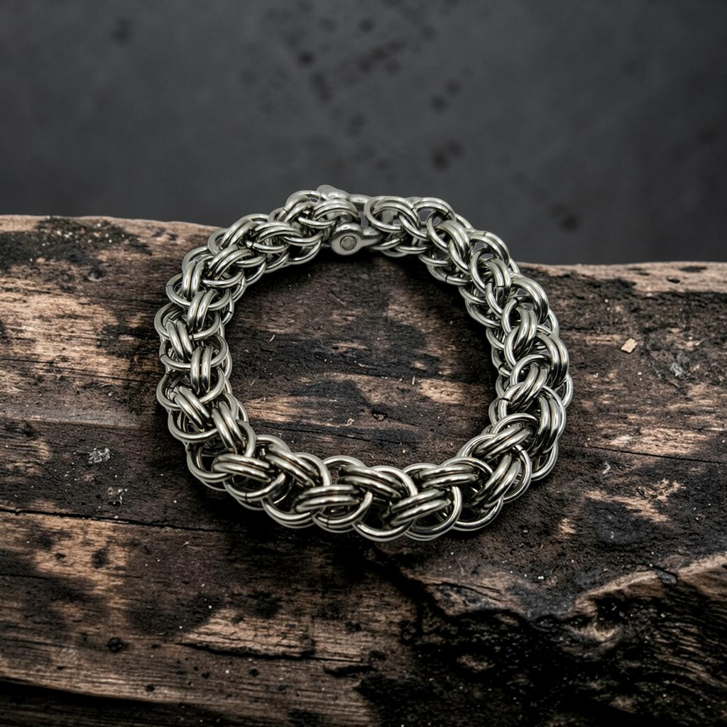 Full Persian X Back 6 in 1 Chainmaille Bracelet - Stainless Steel