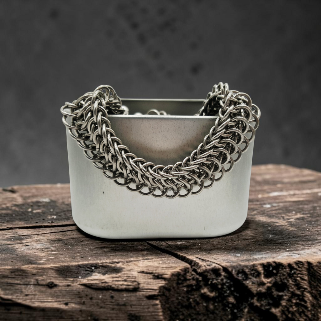 Alligator Back Chainmaille Bracelet - Reversible - Stainless Steel