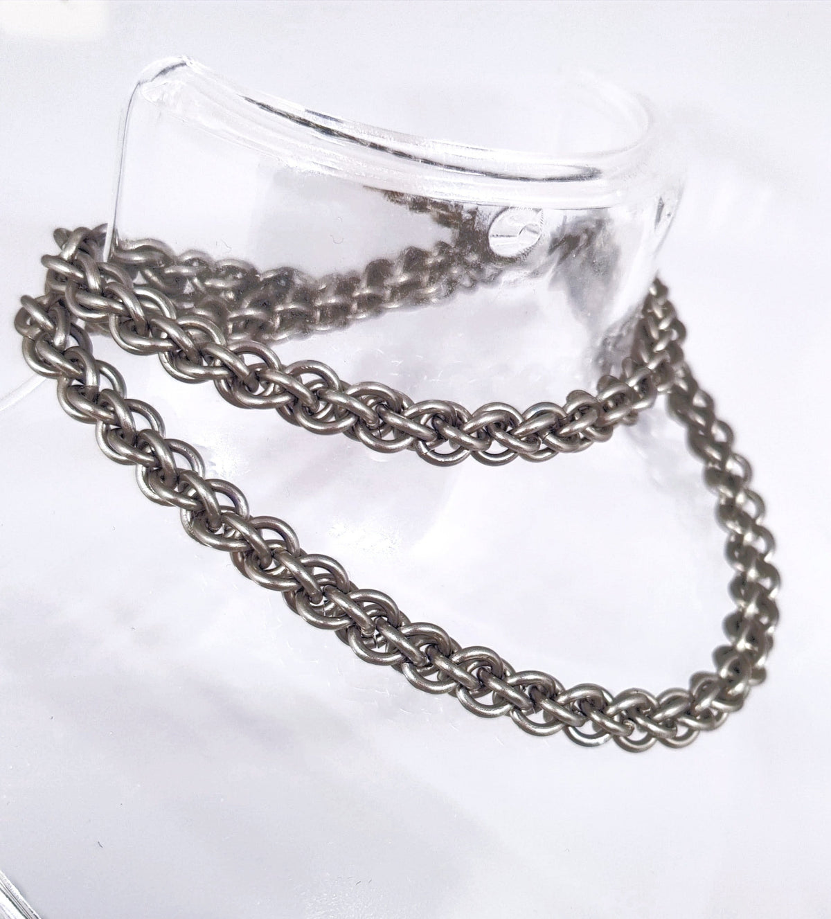 Sanctuary Studio handcrafted stainless steel Jens Pind Linkage 3 chainmaille necklace or versatile wallet chain.